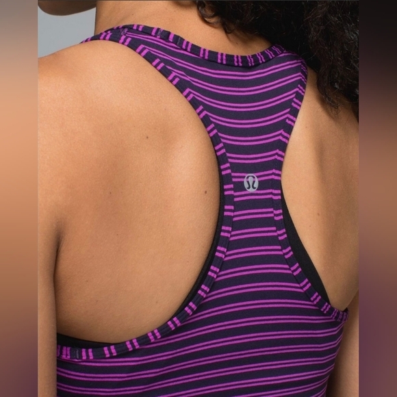 Lululemon Cool Racerback
 Double Trouble Stripe Ultra Violet Black Grape - Picture 3 of 8